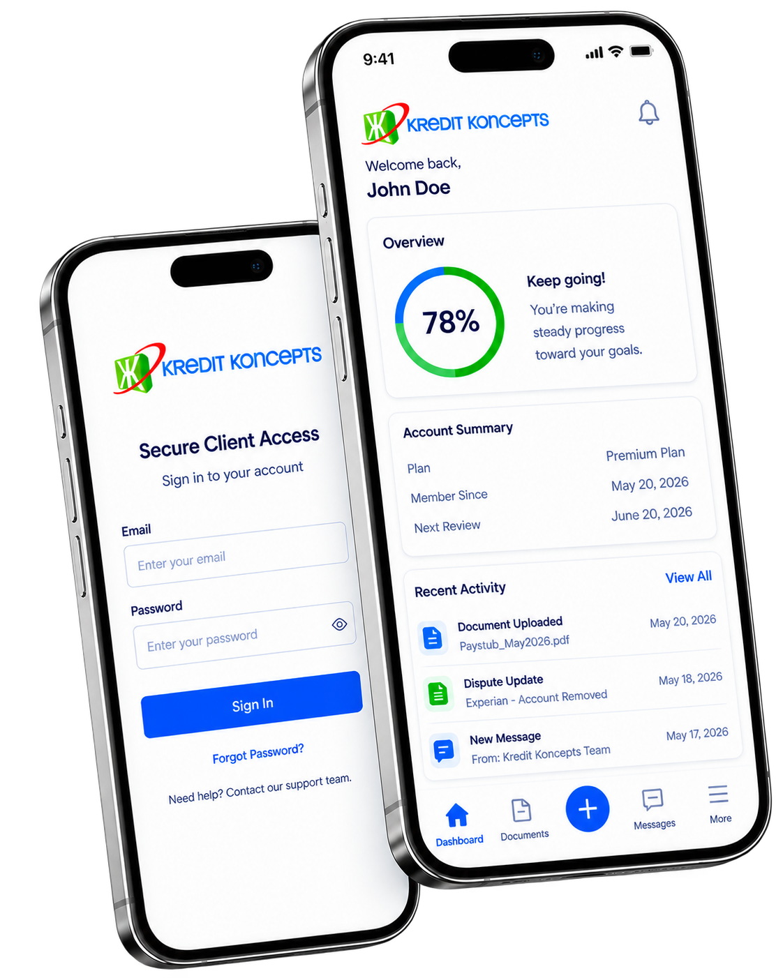 Kredit Koncepts mobile app